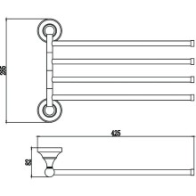 Полотенцедержатель 42,5 см Savol 68B S-06804B