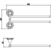 Полотенцедержатель 42,6 см Savol 89C S-08902C