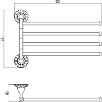 Полотенцедержатель 42,6 см Savol 89C S-08904C