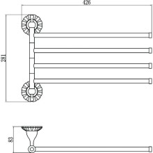 Полотенцедержатель 42,6 см Savol 89C S-08904C