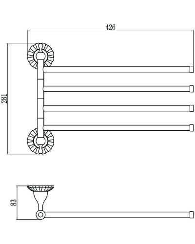 Полотенцедержатель 42,6 см Savol 89C S-08904C
