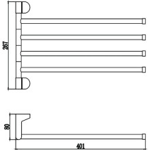 Полотенцедержатель 40,1 см Savol 73 S-007304