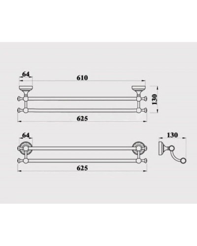 Полотенцедержатель 62,5 см Magliezza Primavera 80317-CR