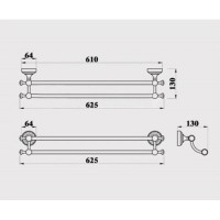 Полотенцедержатель 62,5 см Magliezza Primavera 80317-DO
