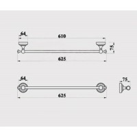 Полотенцедержатель 62,5 см Magliezza Primavera 80318-BR