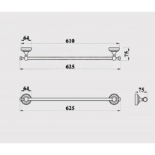 Полотенцедержатель 62,5 см Magliezza Primavera 80318-DO