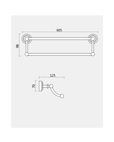 Полотенцедержатель 60,5 см Magliezza Kollana 80517-CR