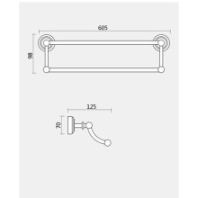 Полотенцедержатель 60,5 см Magliezza Kollana 80517-DO
