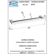 Полотенцедержатель 60 см Remer Lounge LN33CR