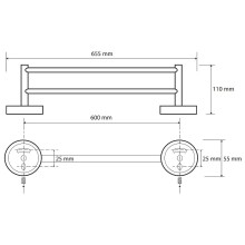 Полотенцедержатель Bemeta Dark 104204050 двойной Черный