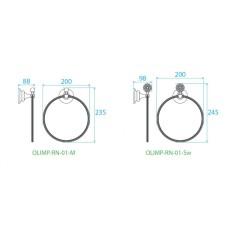 Полотенцедержатель кольцо CEZARES OLIMP-RN-01-M