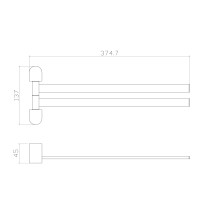 Полотенцедержатель поворотный WONZON & WOGHAND, Черный (WW-7731)