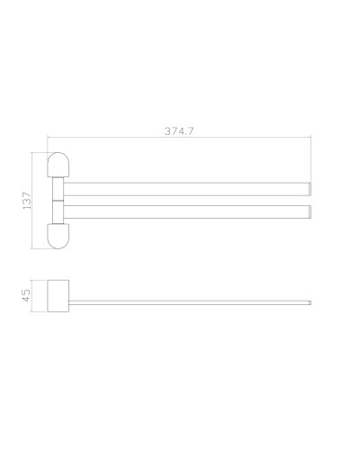 Полотенцедержатель поворотный WONZON & WOGHAND, Черный (WW-7731)