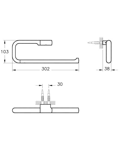 Кольцо для полотенец 30,2 см Vitra Eternity A44871