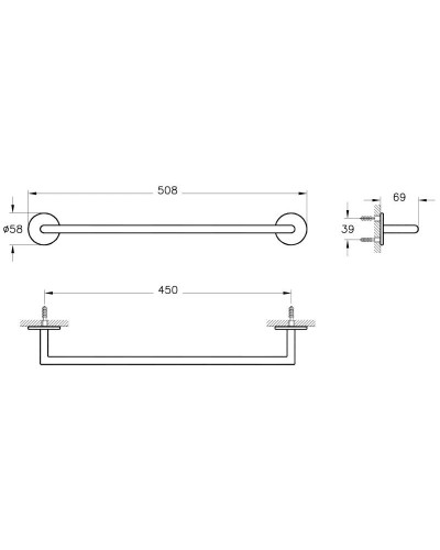 Полотенцедержатель 50,8 см Vitra Origin A4488626