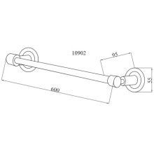 Полотенцедержатель 60 см Boheme Murano Cristal 10902-CRST-CH