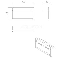 Полотенцедержатель с полочкой 40 см дуб орегон Акватон Лофт Урбан 1A255403LQX50
