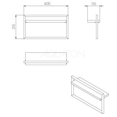 Полотенцедержатель с полочкой 40 см дуб орегон Акватон Лофт Урбан 1A255403LQX50