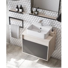 Полотенцедержатель с полочкой 40 см дуб орегон Акватон Лофт Урбан 1A255403LQX50