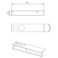 Полотенцедержатель с полочкой 42,5 см черный матовый Акватон Лофт Урбан 1A255603LQX70