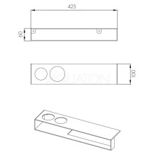 Полотенцедержатель с полочкой 42,5 см черный матовый Акватон Лофт Урбан 1A255603LQX70