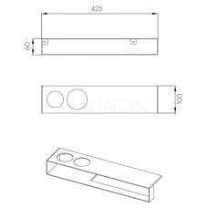 Полотенцедержатель с полочкой 42,5 см черный матовый Акватон Лофт Урбан 1A255603LQX70