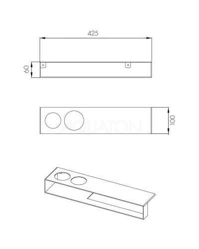 Полотенцедержатель с полочкой 42,5 см черный матовый Акватон Лофт Урбан 1A255603LQX70