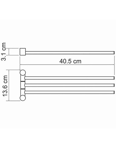 Полотенцедержатель WasserKRAFT Ammer K-1933 поворотный Хром матовый