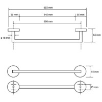 Полотенцедержатель 65,5 см Bemeta Amber 155204042
