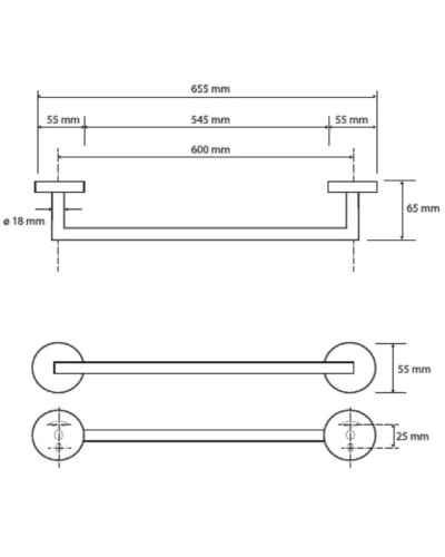 Полотенцедержатель 65,5 см Bemeta Amber 155204042