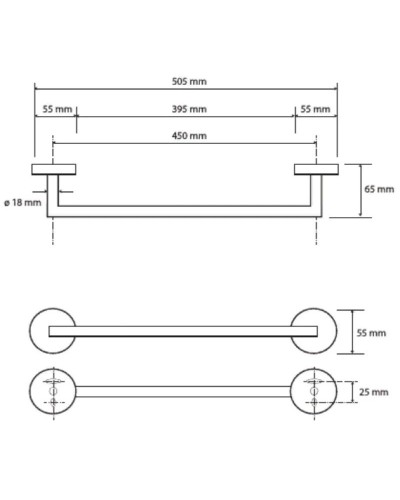 Полотенцедержатель 50,5 см Bemeta Amber 155204022