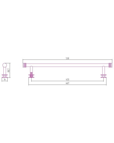 Полотенцедержатель 53,8 см белый матовый Сунержа 30-2012-0470