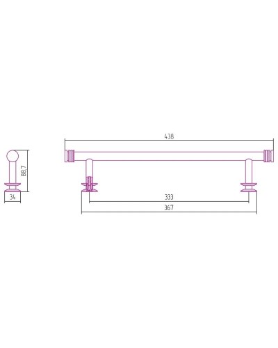Полотенцедержатель 43,8 см белый глянец Сунержа 12-2012-0370