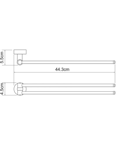 Полотенцедержатель WasserKRAFT Donau K-9431 поворотный Хром