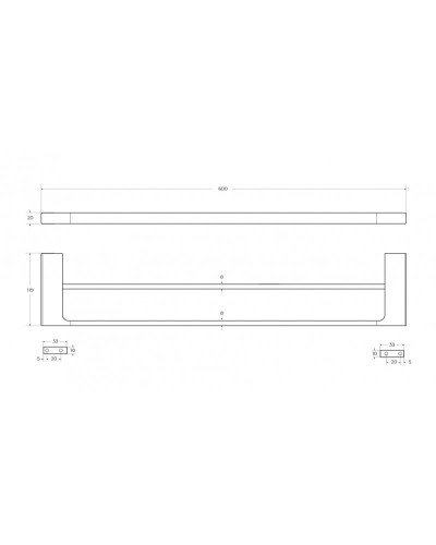 Полотенцедержатель двойной 60 см CEZARES SLIDER-THD-60-NOP