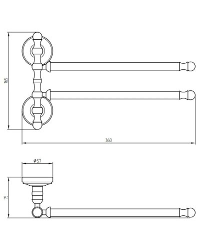 Полотенцедержатель 36 см Migliore Mirella 17218