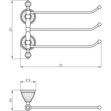 Полотенцедержатель 37,2 см Migliore Olivia ML.OLV-60.654.BP.CR