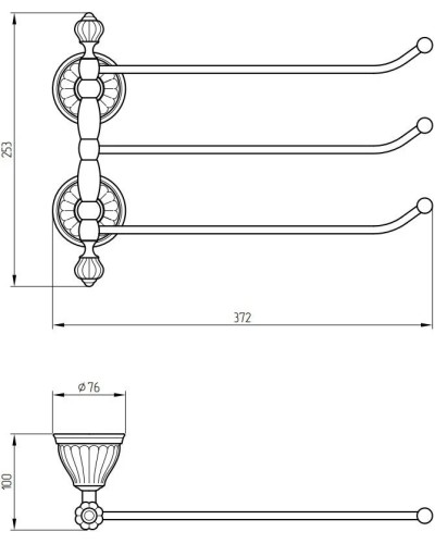 Полотенцедержатель 37,2 см Migliore Olivia ML.OLV-60.654.BP.CR