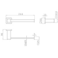Полотенцедержатель 24,4 см Teka Formentera 17079020N2