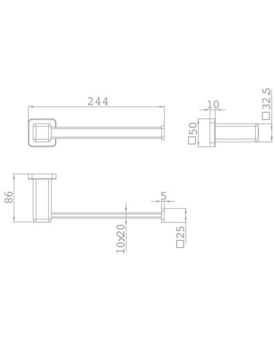 Полотенцедержатель 24,4 см Teka Formentera 17079020N2