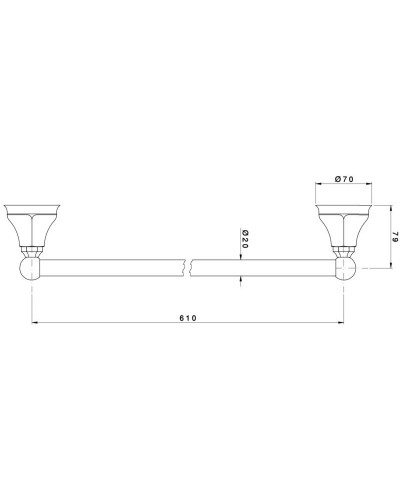 Полотенцедержатель 68 см Nicolazzi Teide 1484CR05
