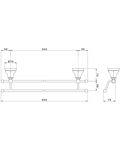 Полотенцедержатель 63 см Nicolazzi Teide 1498CR05