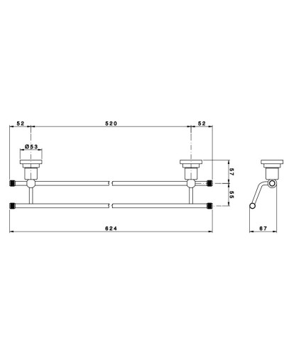 Полотенцедержатель 62,4 см Nicolazzi Arena 1498CR44