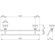 Полотенцедержатель 63 см Nicolazzi Teide Chic 1498CR15C