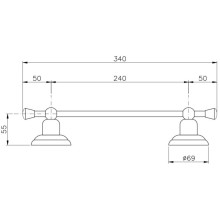 Полотенцедержатель 34 см Nicolazzi Onice 1483CR09O