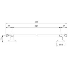 Полотенцедержатель 49 см Nicolazzi Onice 1484CR09O