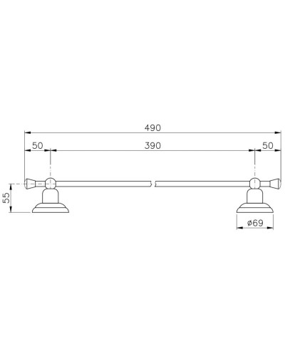 Полотенцедержатель 49 см Nicolazzi Onice 1484CR09O