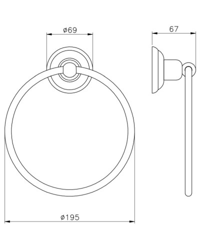 Кольцо для полотенец Nicolazzi Onice 1485CR09O