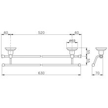 Полотенцедержатель 63 см Nicolazzi Onice 1498CR09O