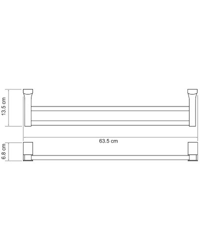 Полотенцедержатель WasserKRAFT Leine K-5040W двойной Хром Белый